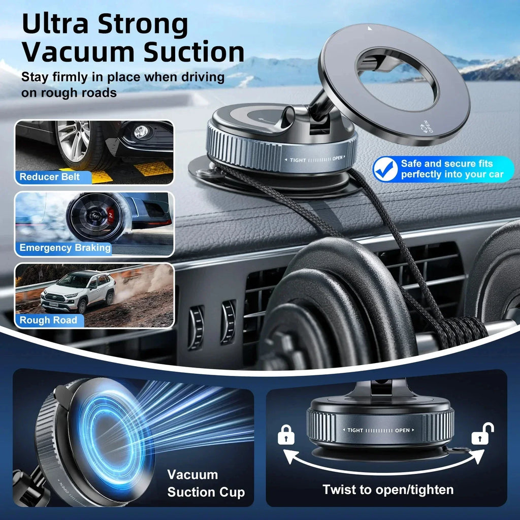 Magnetic Car Phone Holder – 360° Rotation, Universal Fit