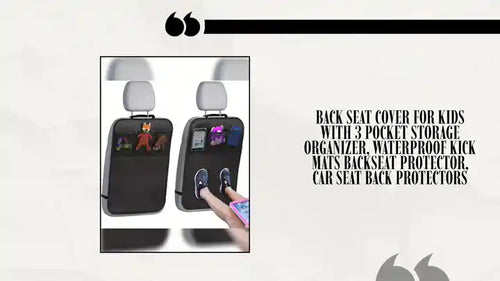 Back Seat Cover for Kids with 3 Pocket Storage Organizer, Waterproof Kick Mats Backseat Protector, Car Seat Back Protectors by@Outfy